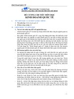 ĐỀ CƯƠNG CHI TIẾT MÔN HỌC KINH DOANH QUỐC TÊ