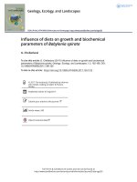 Influence of diets on growth and biochemical p 