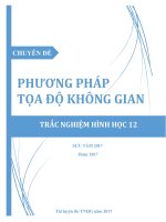 TRẮC NGHIỆM HÌNH HỌC 12 CHUYÊN ĐỀ PHƯƠNG PHÁP TỌA ĐỘ KHÔNG GIAN  SƯU TẦM 2017