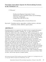 Emerging aquaculture species for recirculating systemsin the northeast US 