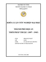 Thành phố hội an thời pháp thuộc (1897 – 1945)