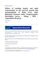 Effects of stocking density and algal concentr 