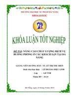 Nâng cao chất lượng dịch vụ buồng phòng tại các khách sạn ở Đà Nẵng