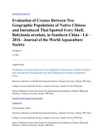 Evaluation of crosses between two geographic p 
