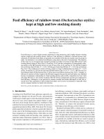Feed efficiency of rainbow trout (onchorynchus mykiss) kept at high and low stocking density 