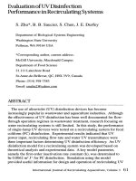 Evauaton of UV disifecton peforace in reccuatng systems 