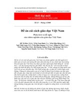 ĐỀ ÁN CẢI CÁCH GIÁO DỤC VIỆT NAM, PHÂN TÍCH VÀ ĐỀ NGHỊ CỦA NHÓM NGHIÊN CỨU GIÁO DỤC VIỆT NAM