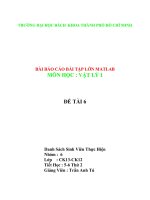 BÀI BÁO CÁO BÀI TẬP LỚN MATLAB MÔN HỌC : VẬT LÝ 1 ĐỀ TÀI 6 Vẽ quỹ đạo của electron trong điện từ trường tĩnh