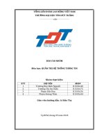 DỰ ÁN XÂY DỰNG HỆ THỐNG THÔNG TIN CHO CỬA HÀNG GIẶT ỦI TỰ ĐỘNG BẢN TUYÊN BỐ DỰ ÁN