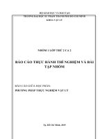 BÁO CÁO THỰC HÀNH THÍ NGHIỆM VÀ BÀITẬP NHÓM, PHƯƠNG PHÁP THỰC NGHIỆM VẬT LÝ