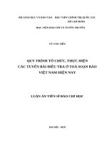 Quy trình tổ chức, thực hiện các tuyến bài điều tra ở tòa soạn báo việt nam hiện nay