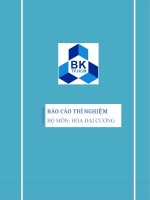 BÁO CÁO THÍ NGHIỆM HÓA ĐẠI CƯƠNG, XÁC ĐỊNH NHIỆT PHẢN ỨNG