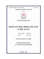 KHẢO sát đặc điểm GIẤC NGỦ ở TRẺ tự kỷ 