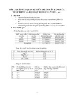 báo cáo thí nghiệm KHẢO SÁT QUAN HỆ GIỮA ĐỘ ẨM CÂN BẰNG CỦA THỰC PHẨM VÀ ĐỘ HOẠT ĐỘNG CỦA NƯƠC