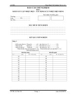 BÁO CÁO THÍ NGHIỆM VẬT LÝ A2, KHẢO SÁT CẶP NHIỆT ĐIỆN - XÁC ĐỊNH SUẤT ĐIỆN ĐỘNG