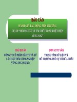 BÁO CÁO ĐÁNH GIÁ TÁC ĐỘNG MÔI TRƯỜNG, DỰ ÁN “NHÀ MÁY XỬ LÝ TÁI CHẾ TRO XỈ NHIỆT ĐIỆN DỰ ÁN “NHÀ MÁY XỬ LÝ TÁI CHẾ TRO XỈ NHIỆT ĐIỆN VŨNG ÁNG”VŨNG ÁNG