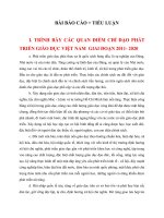 BÁO CÁO TIỂU LUẬN PHÁT TRIỂN GIÁO DỤC VIỆT NAM GIAI ĐOẠN 2011- 2020