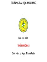 BÁO CÁO MÔN THỔ NHƯỠNG, TRƯỜNG ĐẠI HỌC AN GIANG