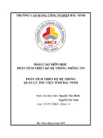 BÁO CÁO MÔN HỌC , PHÂN TÍCH THIẾT KẾ, HỆ THỐNG THÔNG TIN, HỆ THỐNG QUẢN LÝ ,THƯ VIỆN TỈNH BẮC NINH