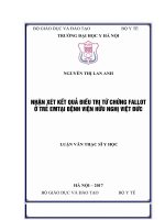 NHẬN xét kết QUẢ điều TRỊ tứ CHỨNG FALLOT ở TRẺ EMTẠI BỆNH VIỆN hữu NGHỊ VIỆT đức 