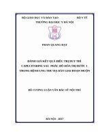 ĐÁNH GIÁ kết QUẢ điều TRỊ DUY TRÌ CAPECITABINE SAU  PHÁC đồ hóa TRỊ bước 1 TRONG BỆNH UNG THƯ dạ dày GIAI đoạn MUỘN 