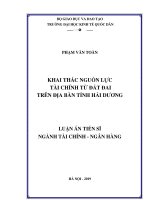 Khai thác nguồn lực tài chính từ đất đai trên địa bàn tỉnh Hải Dương