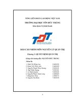 BÁO cáo NHÓM môn NGUYÊN lý QUẢN TRỊ - chương 5 quyết định quản trị