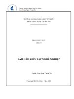 BÁO CÁO KIẾN TẬP NGHỀ NGHIỆP Ngành: Công Nghệ Thông Tin