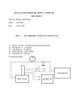 BÁO CÁO THÍ NGHIỆM HỆ THỐNG VÀ THIẾT BỊ ĐIỀU KHIỂN BÀI 1 : XÁC ĐỊNH ĐẶC TUYẾN CỦA ÁP KẾ VI SAI