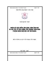 NHẬN xét đặc điểm lâm SÀNG, HÌNH ẢNH học và các yếu tố TIÊN LƯỢNG tổn THƯƠNG THẦN KINH ở BỆNH NHÂN NGỘ độc cấp METHANOL 