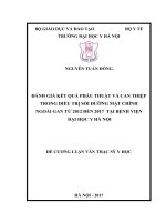 ĐÁNH GIÁ kết QUẢ PHẪU THUẬT và CAN THIỆP TRONG điều TRỊ sỏi ĐƯỜNG mật CHÍNH NGOÀI GAN từ 2012 đến 2017  tại BỆNH VIỆN đại học y hà nội 