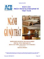 BÁO CÁO PHÂN TÍCH NGÀNH KINH TẾ VIỆT NAM , NGÀNH ĐỒ GỖ NỘI THẤT NĂM 2016