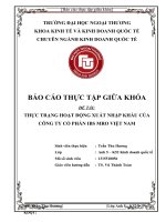 THỰC TRẠNG HOẠT ĐỘNG XUẤT NHẬP KHẨU CỦA CÔNG TY CỔ PHẦN IBS MRO VIỆT NAM