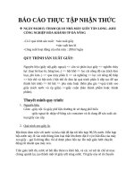 BÁO CÁO THỰC TẬP NHẬN THỨC: THAM QUAN NHÀ MÁY GIẤY TÂN LONG –KHU CÔNG NGHIỆP HÒA KHÁNH-TP ĐÀ NẴNG