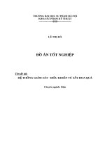 HỆ THỐNG GIÁM sát   điều KHIỂN tủ sấy HOA QUẢ 