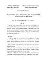 Báo cáo khoa học cấp khoa SỬ DỤNG THIẾT BỊ ĐO LƯỜNG VÀ PLC_S7200 ĐỂ KIỂM TRA DÂYTRUYỀN SẢN XUẤT NƯỚC NGỌT