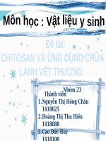 BÁO CÁO MÔN VẬT LIỆU Y SINH Đề tài: CHITOSAN VÀ ỨNG DỤNG CHỮA LÀNH VẾT THƯƠNG