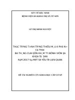 THỰC TRẠNG TÌNH TRẠNG THIẾU máu ở PHỤ nữ  có THAI BA THÁNG CUỐI đến KHÁM tại BỆNH VIỆN đa KHOA từ  sơn năm 2017 và một số yếu tố LIÊN QUAN 