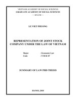 Representation of joint stock company under the law of vietnam