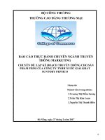 báo cáo thực hành chuyên ngành tại công ty TNHH nước giải khát Suntory PepsiCo