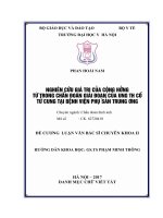 NGHIÊN cứu GIÁ TRỊ của CỘNG HƯỞNG từ TRONG CHẨN đoán GIAI đoạn của UNG THƯ cổ tử CUNG tại BỆNH VIỆN PHỤ sản TRUNG ƯƠNG 