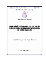 ĐÁNH GIÁ kết QUẢ tạo HÌNH CHE PHỦ KHUYẾT PHẦN mềm bàn TAY BẰNG các vạt VÙNG bẹn có CUỐNG MẠCH LIỀN 