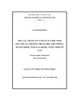 NHU cầu THAM vấn tâm lí của học SINH dân tộc LỰ,TRƯỜNG TRUNG HỌC PHỔ THÔNG, HUYỆN KHOP,TỈNH XAYABURY,NƯỚC CHDCND LÀO 