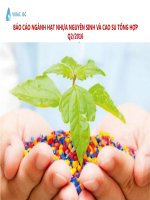 BÁO CÁO NGÀNH HẠT NHỰA NGUYÊN SINH VÀ CAO SU TỔNG HỢP Q2/2016