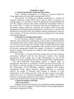 Quản lý đào tạo ở các trường cao đẳng thuộc tập đoàn điện lực việt nam theo tiếp cận quản lý chất lượng tổng thể (TQM) tt tiếng anh 