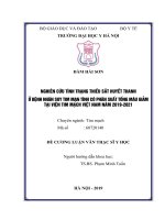 NGHIÊN cứu TÌNH TRẠNG THIẾU sắt HUYẾT THANH ở BỆNH NHÂN SUY TIM mạn TÍNH có PHÂN SUẤT TỐNG máu GIẢM tại VIỆN TIM MẠCH VIỆT NAM năm 2019 2021 