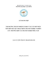 Luận Văn Ảnh hưởng trách nhiệm xã hội và sự gắn bó nhân viên đến kết quả hoạt động doanh nghiệp – Nghiên cứu trường hợp các doanh nghiệp phía Nam