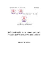LIỆU PHÁP MIỄN DỊCH TRONG UNG THƯ và UNG THƯ PHỔI KHÔNG tế bào NHỎ 