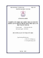 NGHIÊN cứu HIỆU QUẢ điều TRỊ lấy HUYẾT KHỐI cấp ở NHỮNG BỆNH NHÂN đột QUỴ có hẹp MẠCH nội sọ 