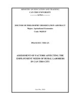 Đánh giá các nhân tố ảnh hưởng đến nhu cầu việc làm của lao động nông thôn ở thành phố cần thơ tt tiếng ang 